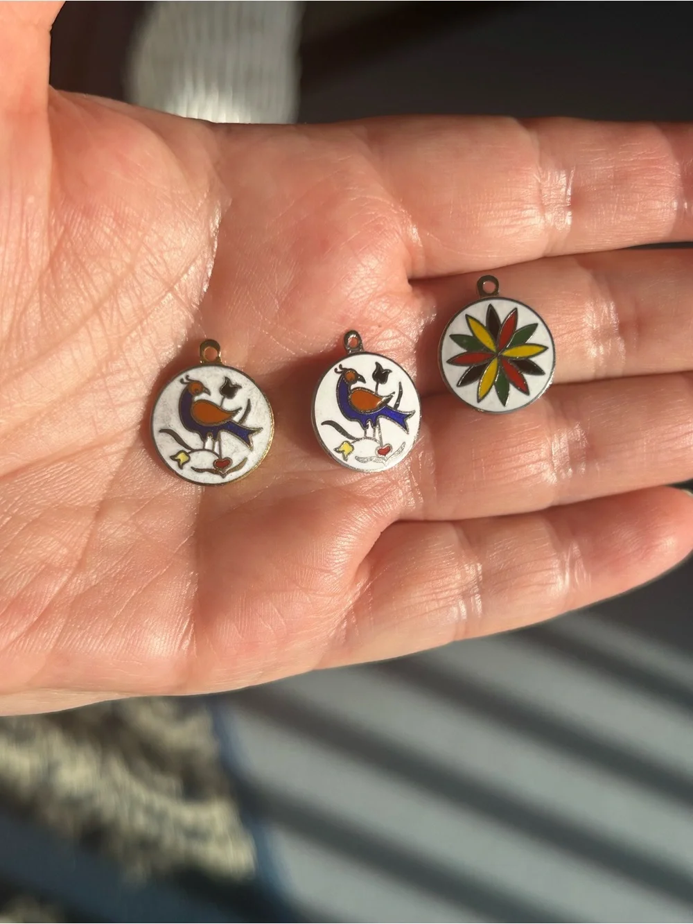 Vintage Deadstock Hoffman PA Dutch Enamel Hex Sign Charm Bracelet/Charms Rare